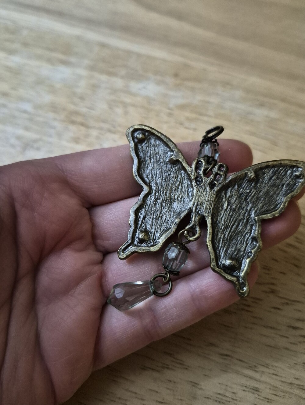 Enamel Multicolor Rhinestone Butterfly Necklace Pendant - Picture 6 of 6